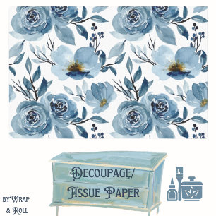 Papier Mousseline Découpage des Roses de choux bleus