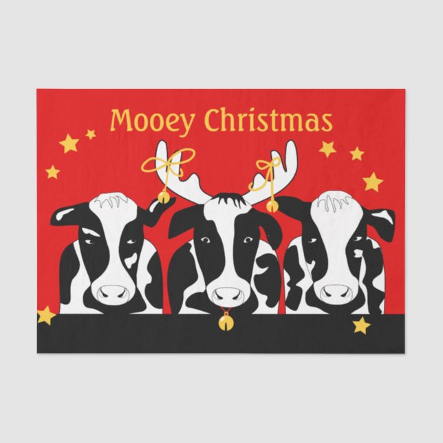 Papier Mousseline Découpage des vaches de Noël (Recto)