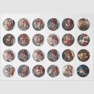 Papier Mousseline Découpage Dessous de verre de camion Père Noël de