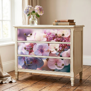 Papier Mousseline Découpage d'hydrangea lavande pastel éthéré