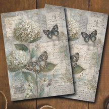 Découpage d'objets éphémères d'hortensia et de pap