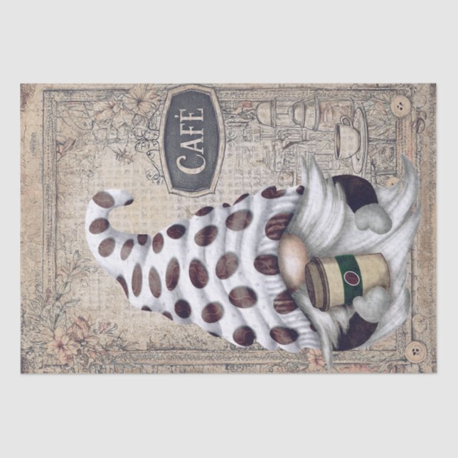 Papier Mousseline Découpage du café en latte Gnome (Recto)