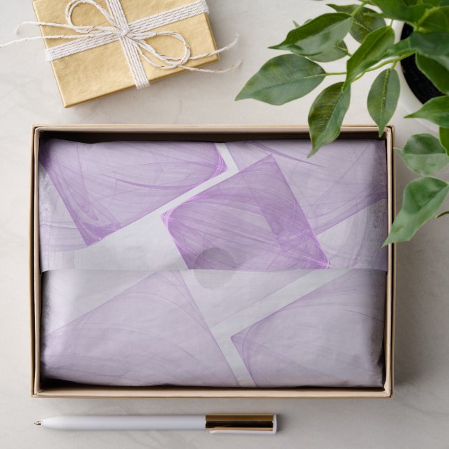 Papier Mousseline Découpage du Carré géométrique Pastel Purple (Cadeau)