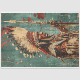 Papier Mousseline Découpage du chef indien américain