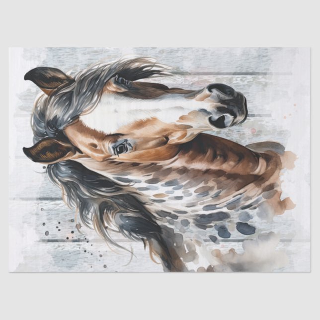 Papier Mousseline Découpage du cheval Appaloosa (Recto)