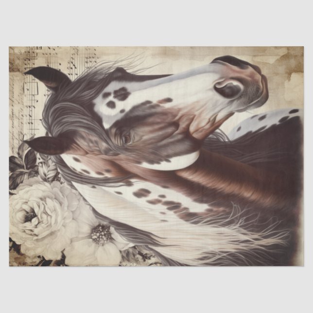 Papier Mousseline Découpage du cheval de peinture américain (Recto)