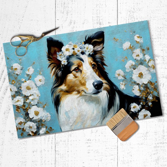 Papier Mousseline Découpage du chien de Collie Rough (Créateur téléchargé)