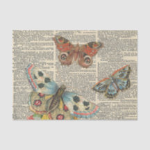 Découpage du journal papillon vintage