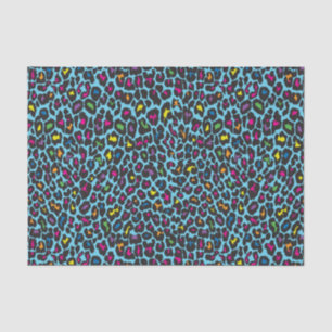Papier Mousseline Découpage du Motif de peau léopard multicolore