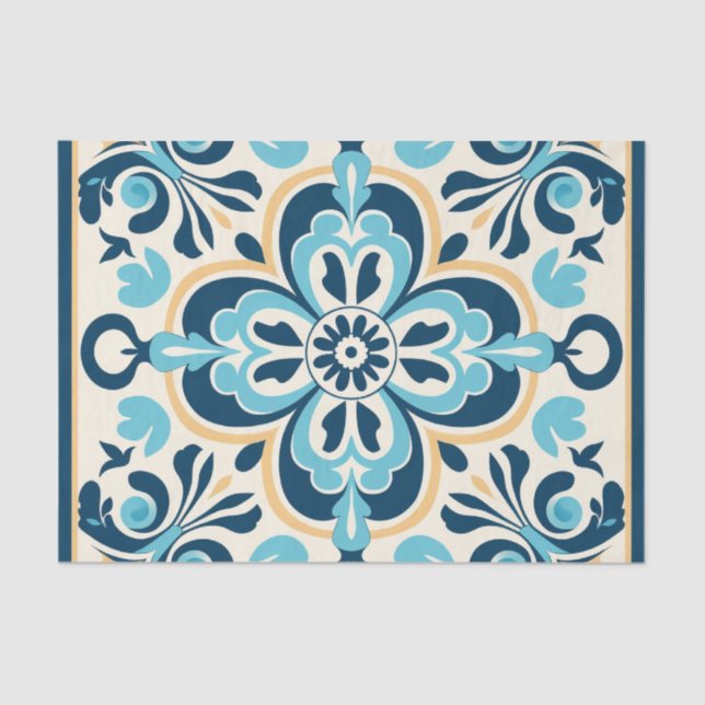 Papier Mousseline Découpage du motif de tuiles espagnoles mignonnes (Recto)