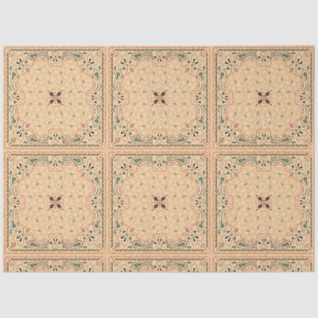 Papier Mousseline Découpage du Motif Paisley Gold  (Recto)