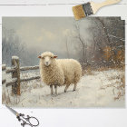 Découpage du paysage hivernal des moutons rustique