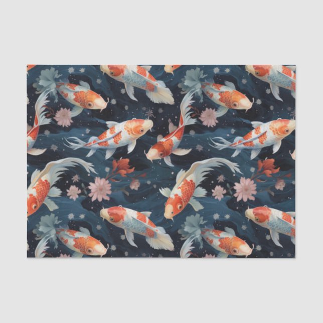 Papier Mousseline Découpage du poisson japonais Koi (Recto)