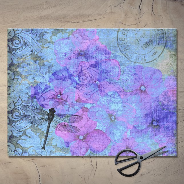 Papier Mousseline Découpage du repère postal de l'Hydrangée violette (Créateur téléchargé)