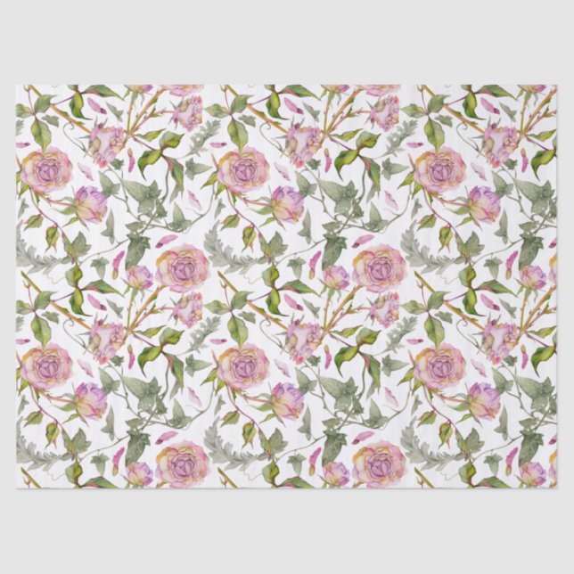 Papier Mousseline Découpage du Rose Boho rose (Recto)