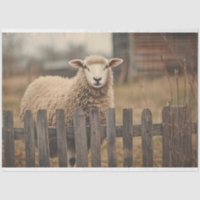 Découpage du Sheep Sepia vintage