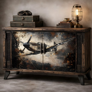 Papier Mousseline Découpage d'un avion de chasse vintage