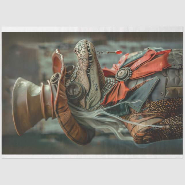 Papier Mousseline Découpage élégante dame Steampunk (Recto)