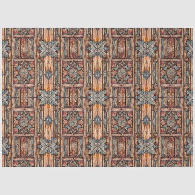 Papier Mousseline Découpage en bois sculpté Faux rustique (Recto)