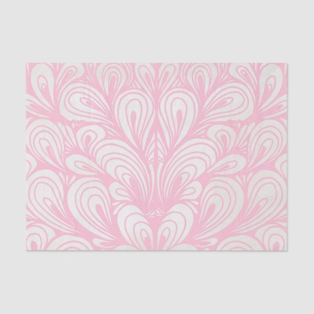 Papier Mousseline Découpage en plume rose pastel (Recto)