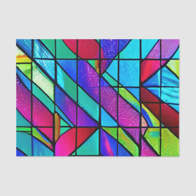 Papier Mousseline Découpage en verre coloré (Recto)