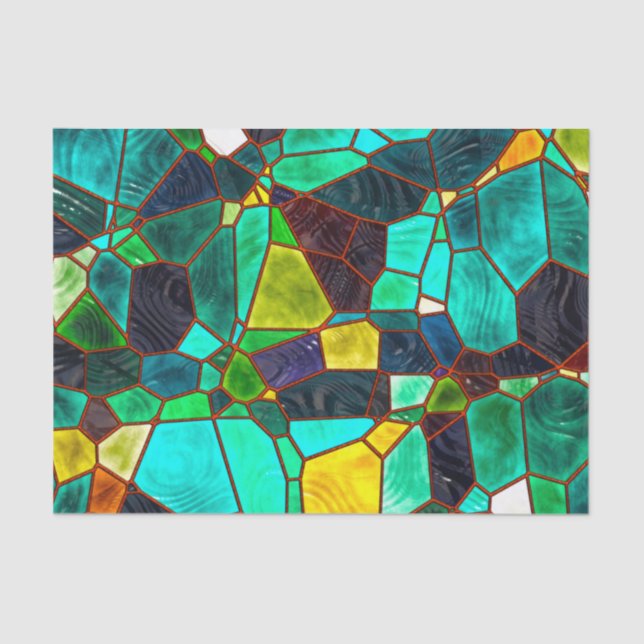 Papier Mousseline Découpage en verre Ocean Seaglass (Recto)