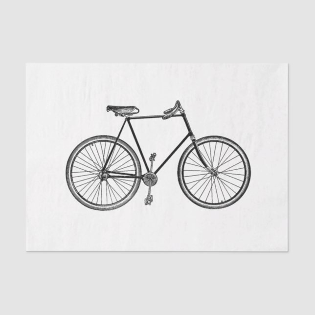 Papier Mousseline Découpage Ephémère Vélo vintage (Recto)