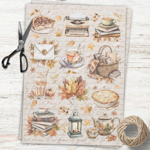 Papier Mousseline Découpage esthétique antique d'automne vintage