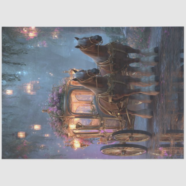 Papier Mousseline Decoupage Fairytale on Carriage On Wheels Dream (Recto)