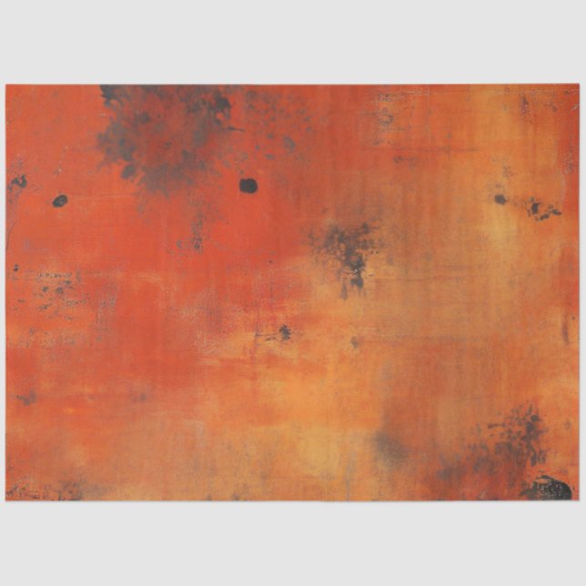 Papier Mousseline Découpage Faux Brûlé Orange Noir Occident Thème (Recto)