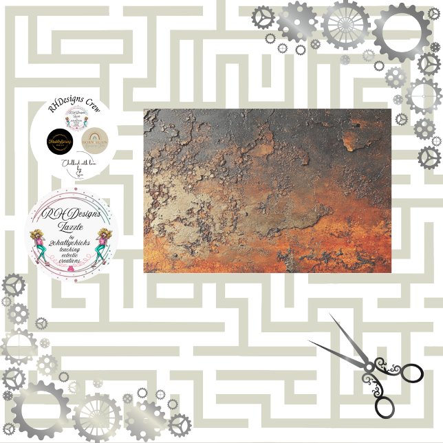 Papier Mousseline Découpage Faux Finition Patina Cuivre (Créateur téléchargé)