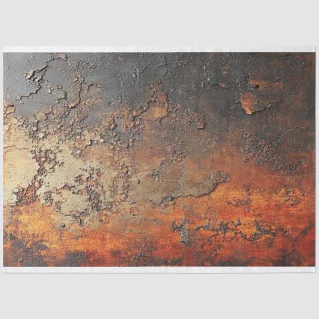 Papier Mousseline Découpage Faux Finition Patina Cuivre (Recto)