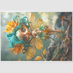 Papier Mousseline Découpage Fée aux couleurs vives