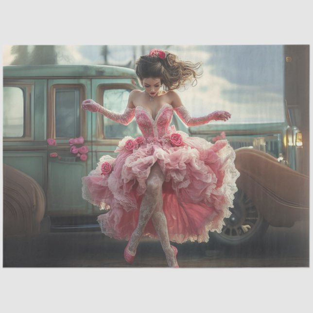 Papier Mousseline Découpage Fée Conte de baleine robe Saint-Valentin (Recto)