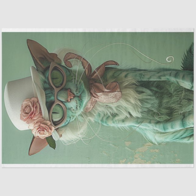 Papier Mousseline Découpage Feline de purrection Whimsérique françai (Recto)