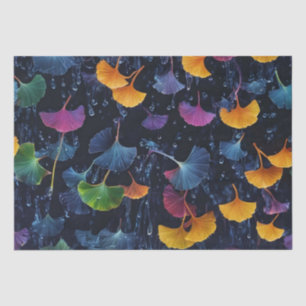 Papier Mousseline Découpage Feuille de Ginkgo en Luminogramme coloré