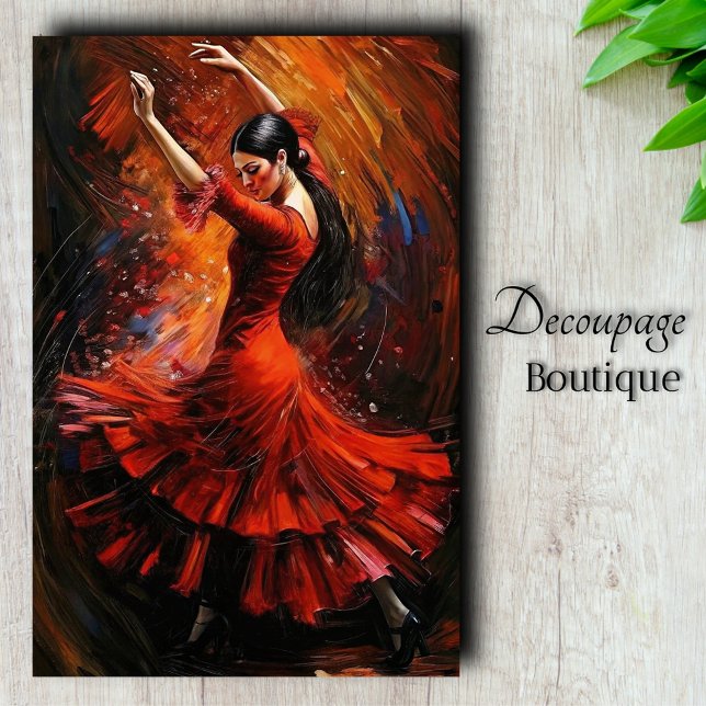 Papier Mousseline Découpage Flamenca (Flamenco Fire Decoupage Tissue Paper)