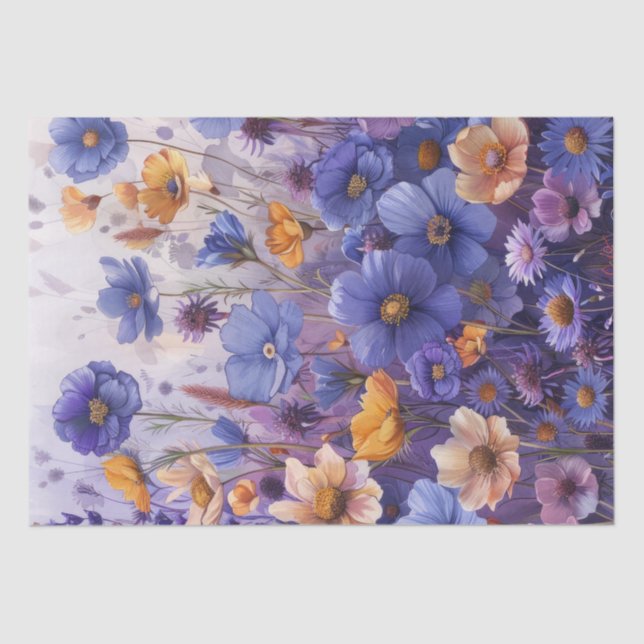 Papier Mousseline Découpage fleur sauvage (Recto)