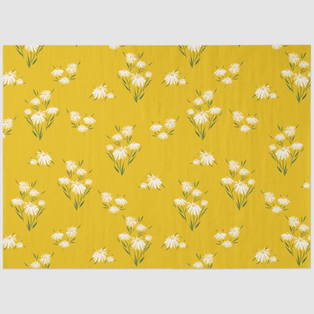 Papier Mousseline Découpage fleurie mignonne de marguerite jaune (Recto)