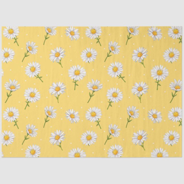 Papier Mousseline Découpage fleurie mignonne de marguerite jaune (Recto)