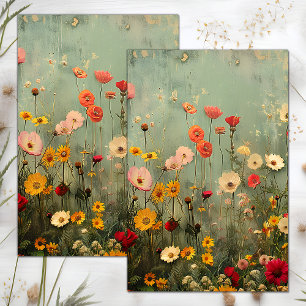 PAPIER MOUSSELINE DÉCOUPAGE FLEURIER DÉTRUIT DE GRUNGE