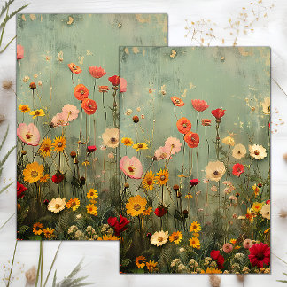 PAPIER MOUSSELINE DÉCOUPAGE FLEURIER DÉTRUIT DE GRUNGE