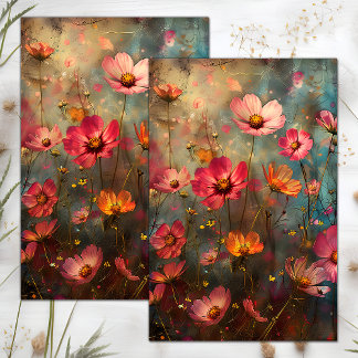 PAPIER MOUSSELINE DÉCOUPAGE FLEURIER DÉTRUIT DE GRUNGE