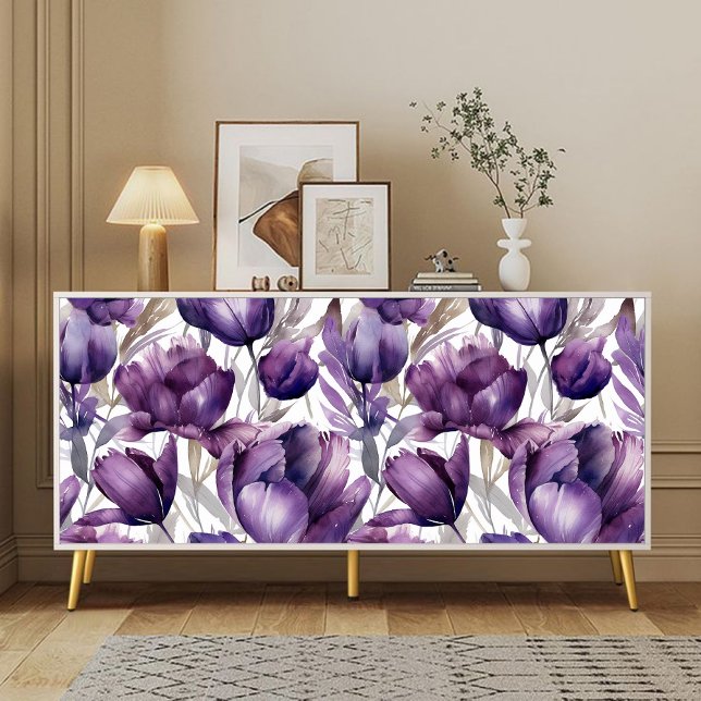 Papier Mousseline Découpage floral de pivoine d'aquarelle violette (Créateur téléchargé)