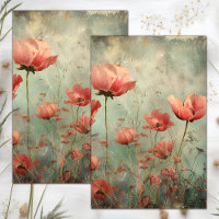 DECOUPAGE FLORAL EN DISTRESS GRUNGE