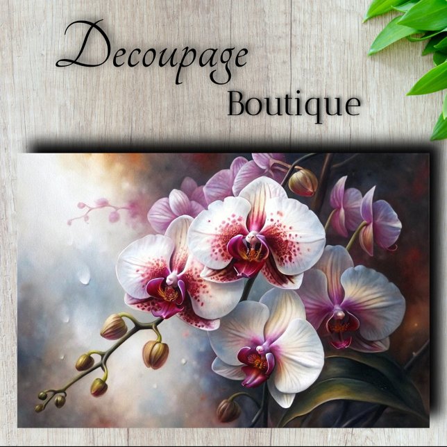 Papier Mousseline Découpage florale de l'élégance de l'orchidée (Orchid Elegance Decoupage Tissue Paper)