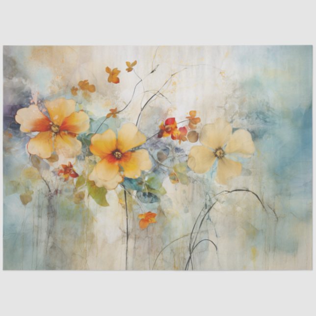 PAPIER MOUSSELINE DÉCOUPAGE FLORALE DOUX (Recto)