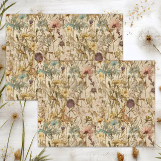 PAPIER MOUSSELINE DÉCOUPAGE FLORALE FLEUR SAUVAGE BOHO