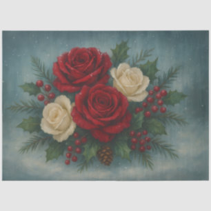 Papier Mousseline Découpage florale Holly & Rose Vintage Christmas