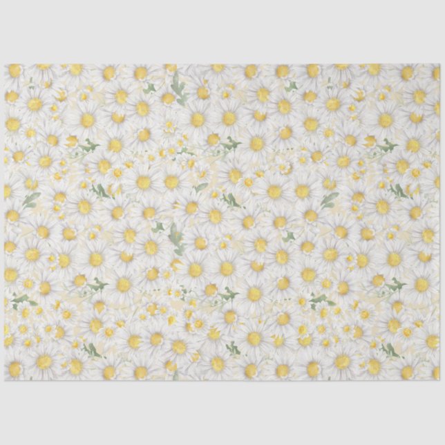 Papier Mousseline Découpage florale mignonne White Daisy (Recto)